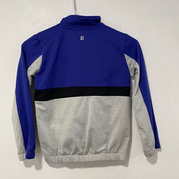 Rockets of Awesome Girls Size 7 Blue & Gray Quarter-Zip Pullover Sweatshirt - Picture 2 of 4